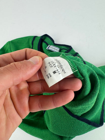 Vintage Yves Saint Laurent Crewneck Sweater Green Black M