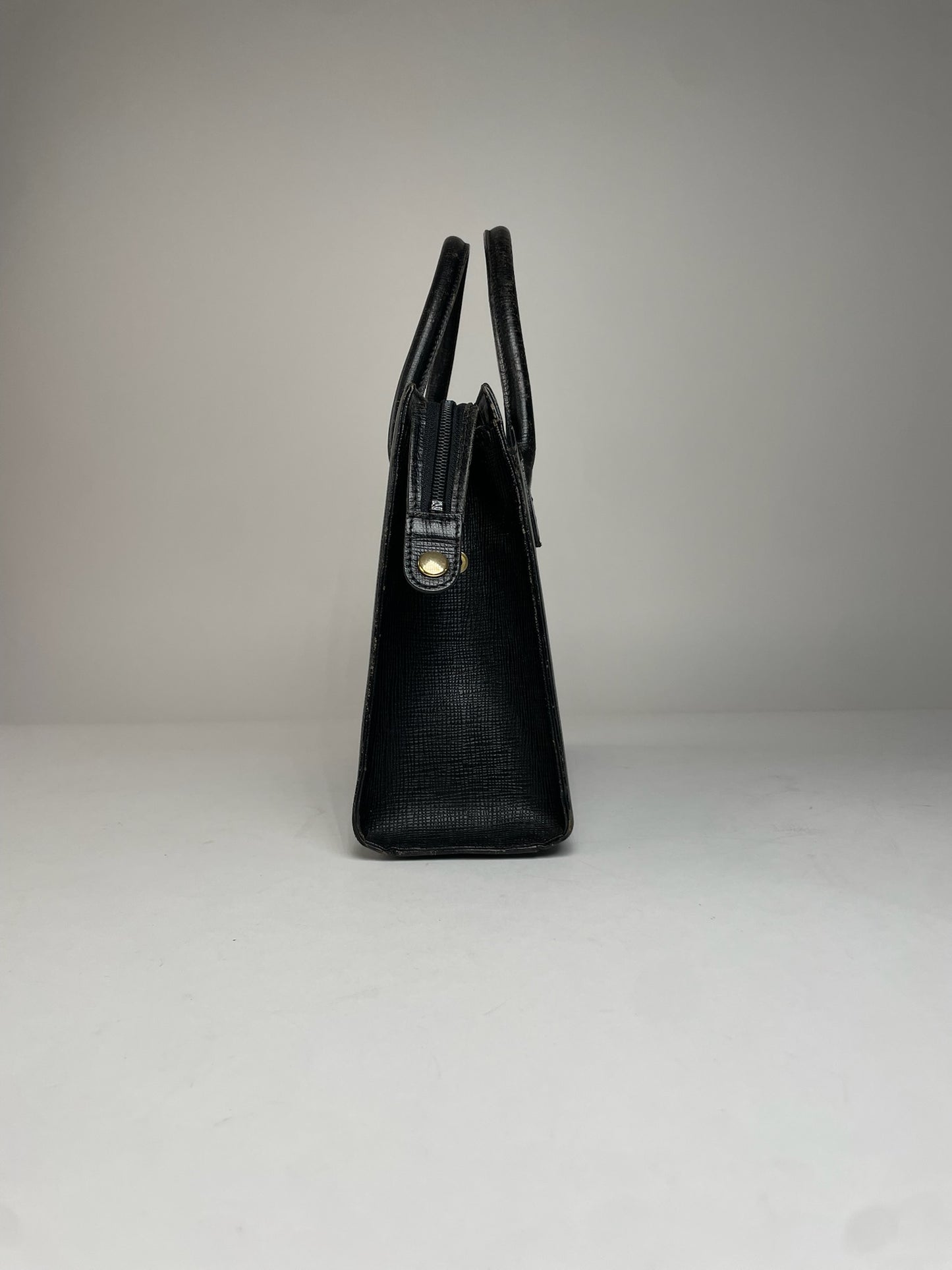 Vintage Courreges Leather Handbag Black