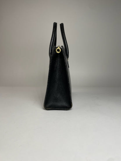 Vintage Courreges Leather Handbag Black