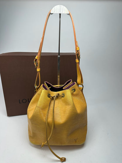 Vintage Louis Vuitton EPI Leather Sac Noe Yellow