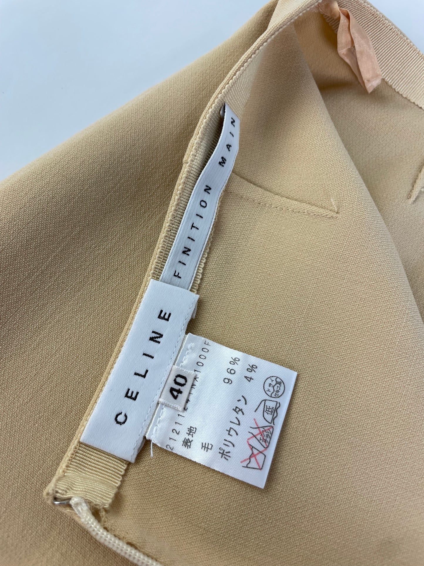 Vintage Celine Beige A-Line Skirt France L