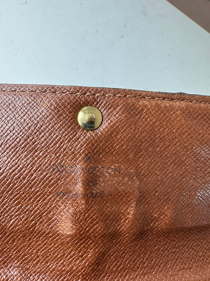Vintage Louis Vuitton Monogram Leather Wallet Brown