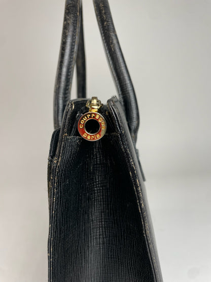 Vintage Courreges Leather Handbag Black