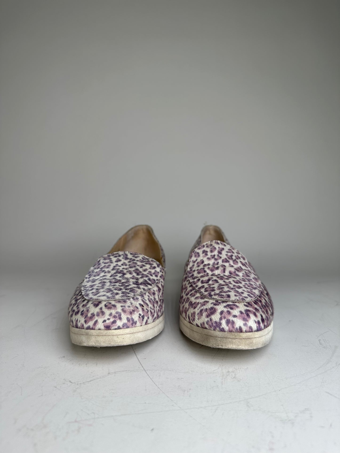 Vintage Bottega Veneta Embossed Leather Flats White Purple EU36.5