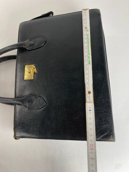 Vintage Courreges Leather Handbag Black
