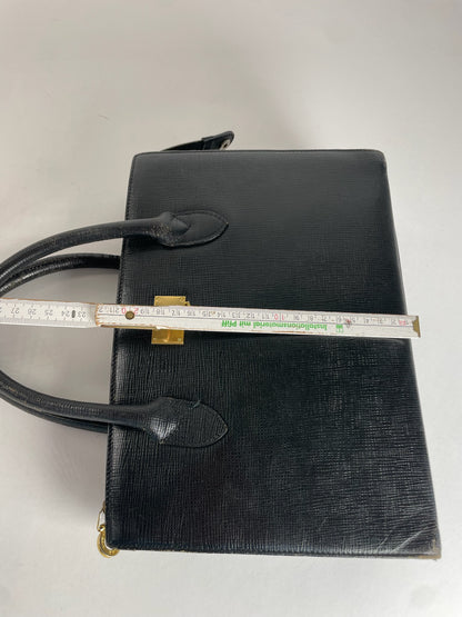 Vintage Courreges Leather Handbag Black