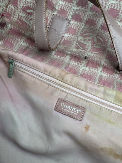 Vintage Chanel Monogram Tote Bag Pink