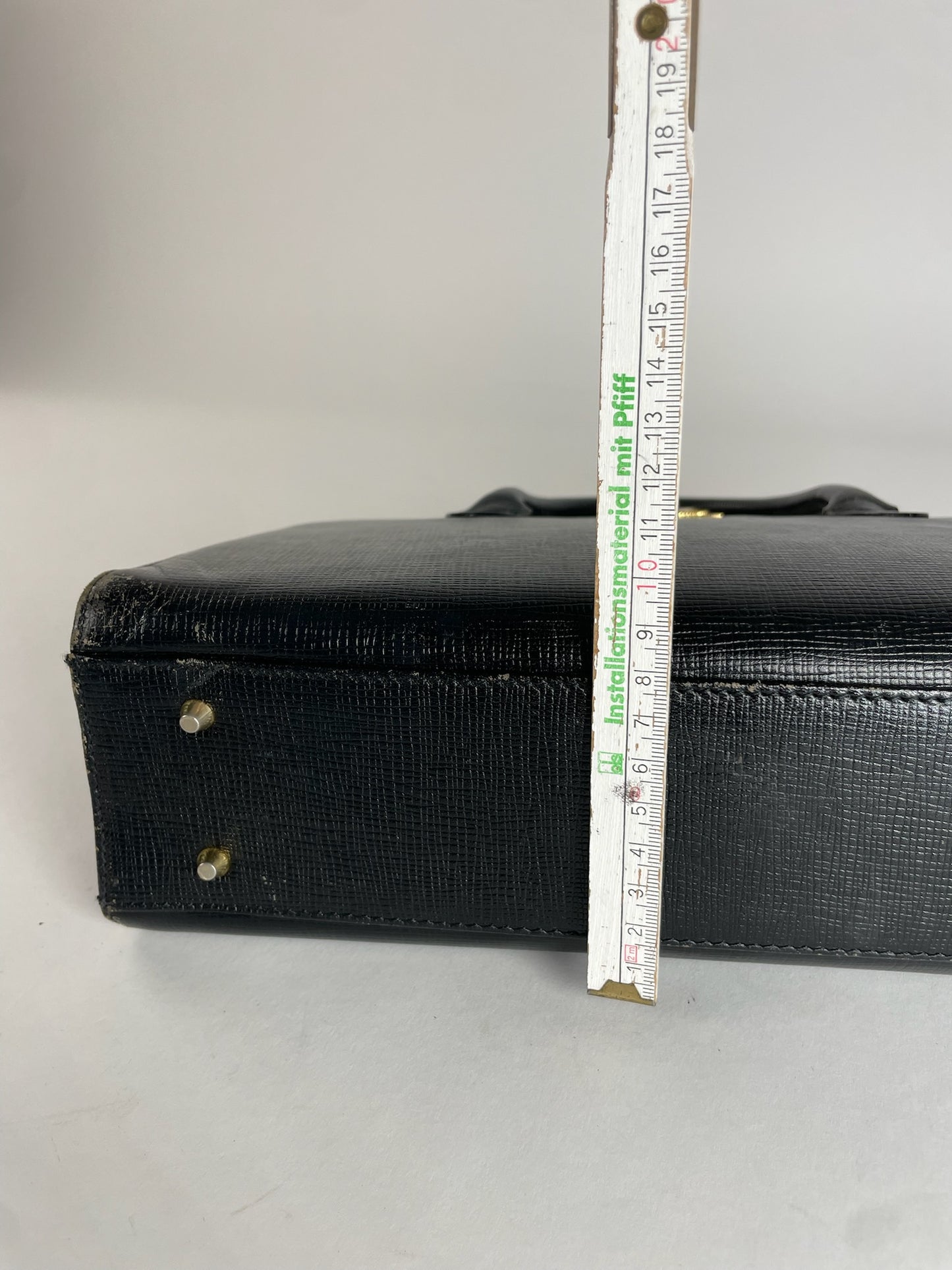 Vintage Courreges Leather Handbag Black