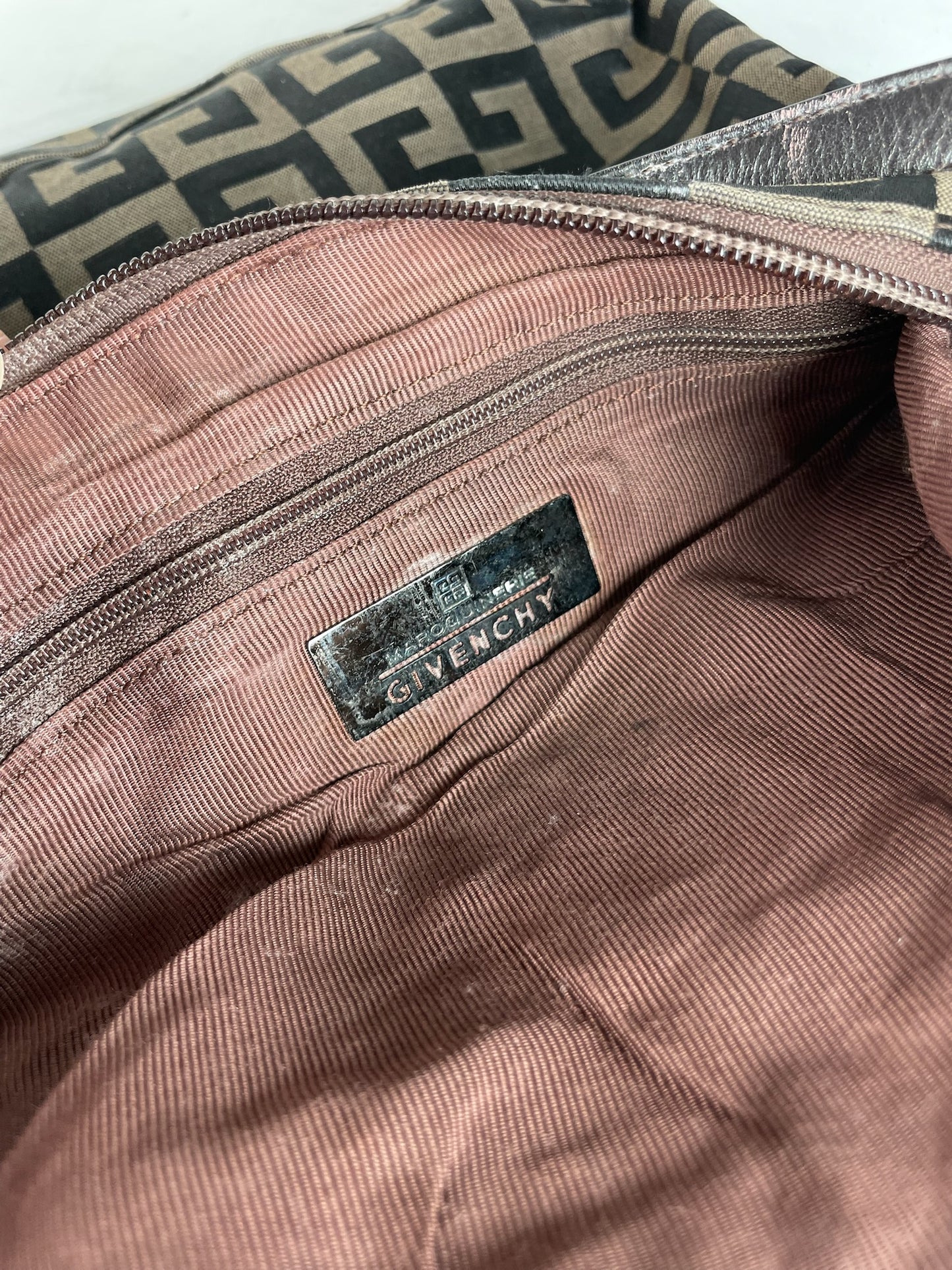 Vintage Givenchy Monogram Shoulder Bag Brown