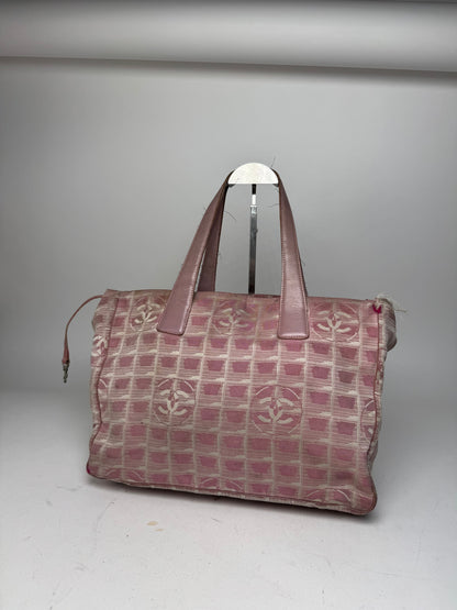 Vintage Chanel Monogram Tote Bag Pink