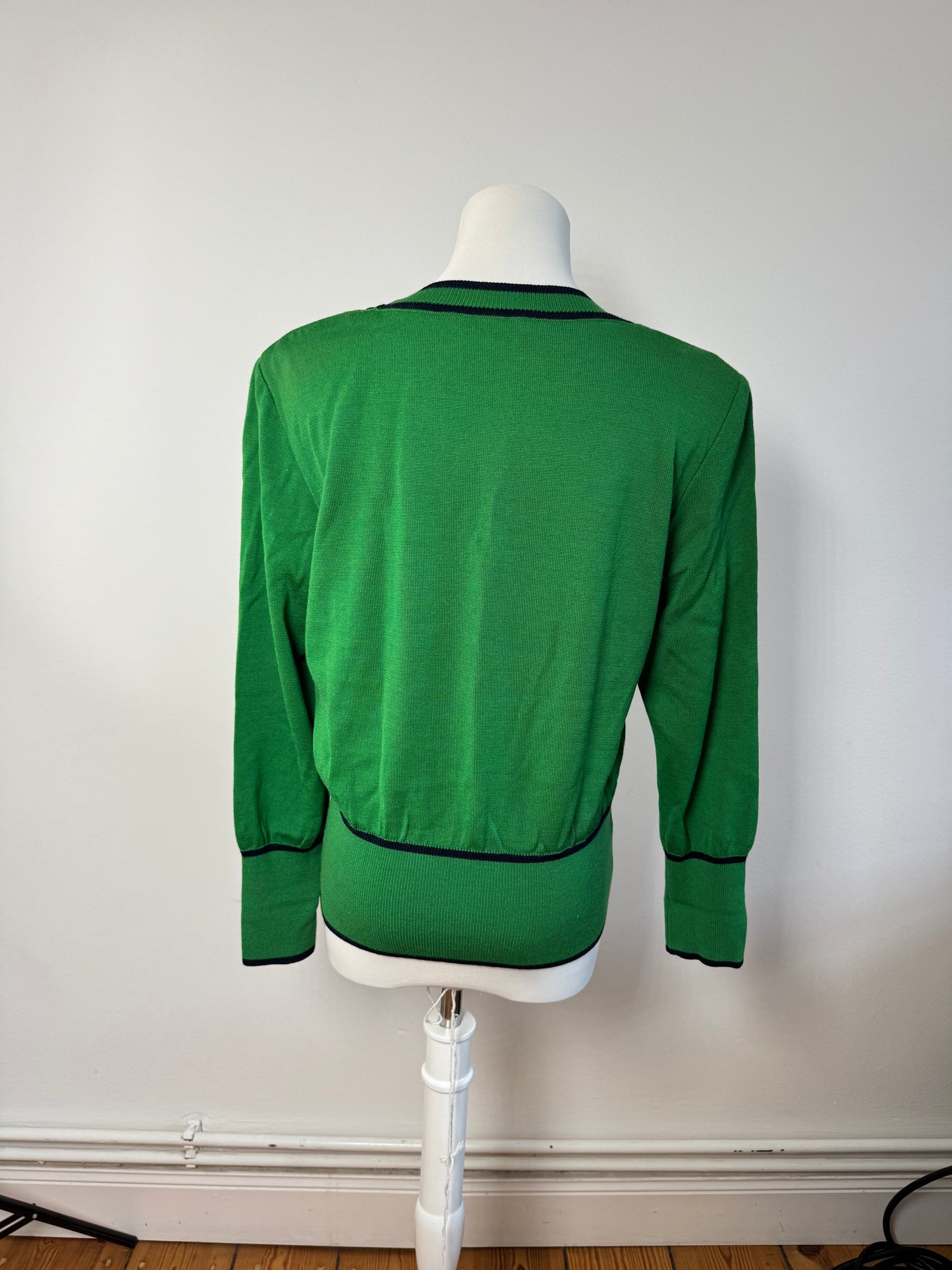 Vintage Yves Saint Laurent Crewneck Sweater Green Black M