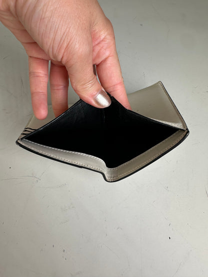 Vintage Saint Leather Wallet Cream Silver