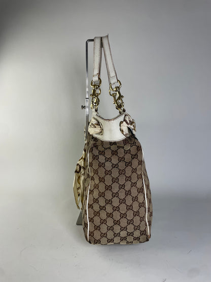 Vintage Gucci GG Supreme Canvas Tote Bag Brown Beige