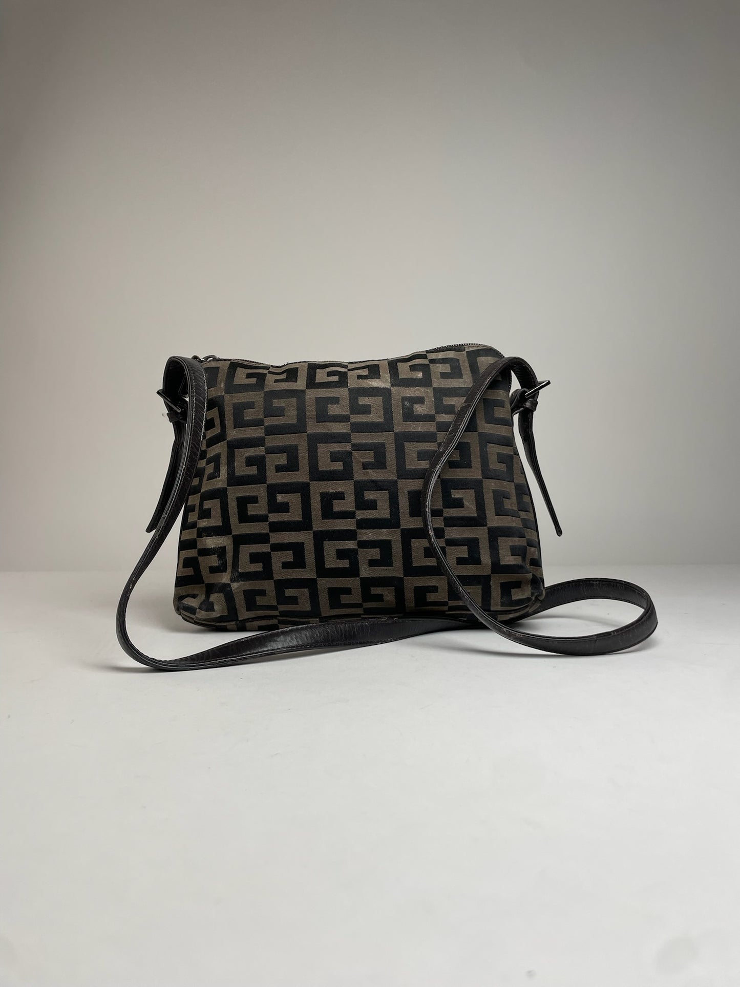 Vintage Givenchy Monogram Shoulder Bag Brown