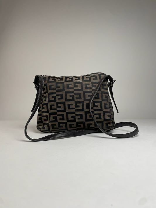 Vintage Givenchy Monogram Shoulder Bag Brown