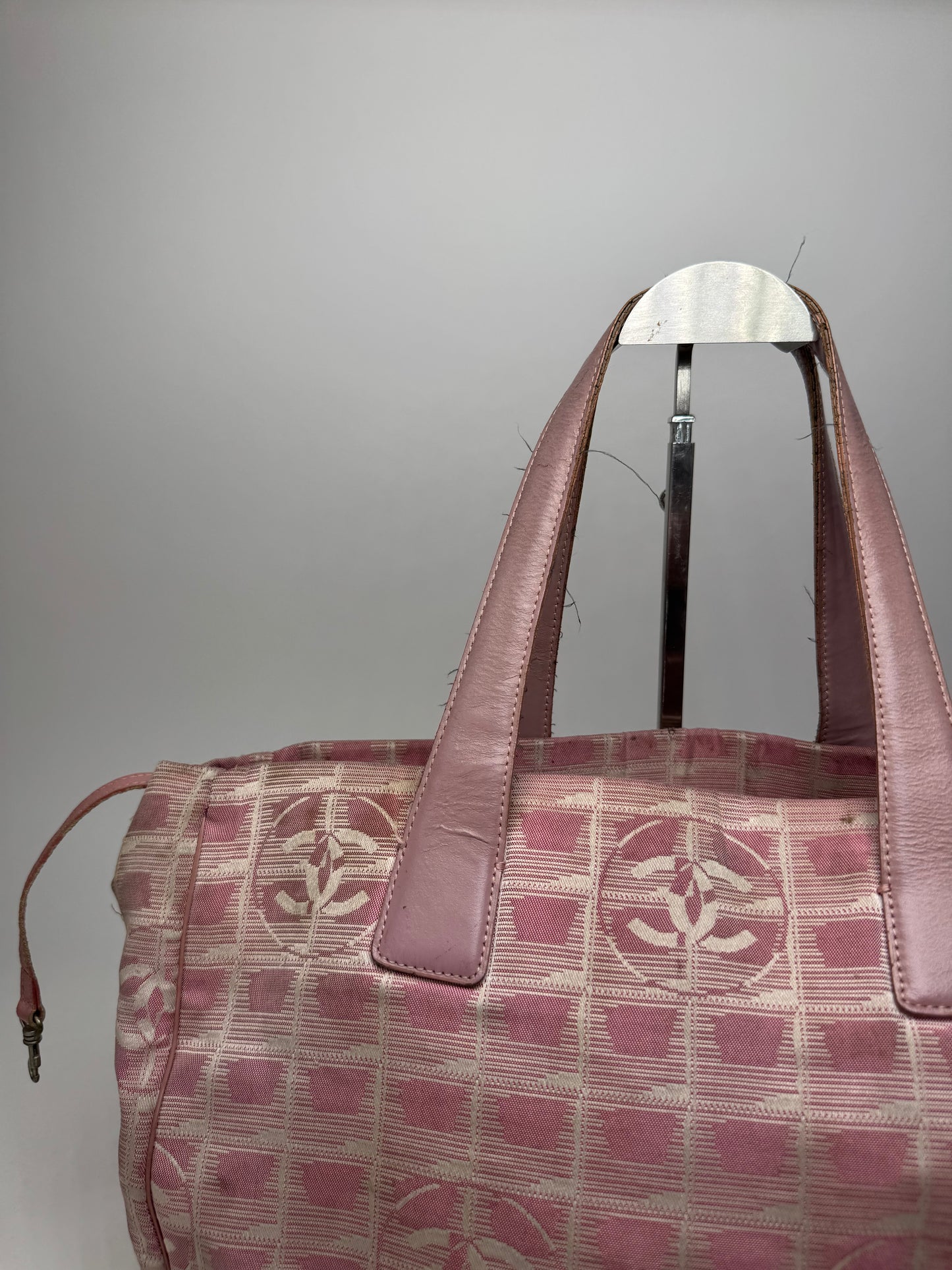 Vintage Chanel Monogram Tote Bag Pink