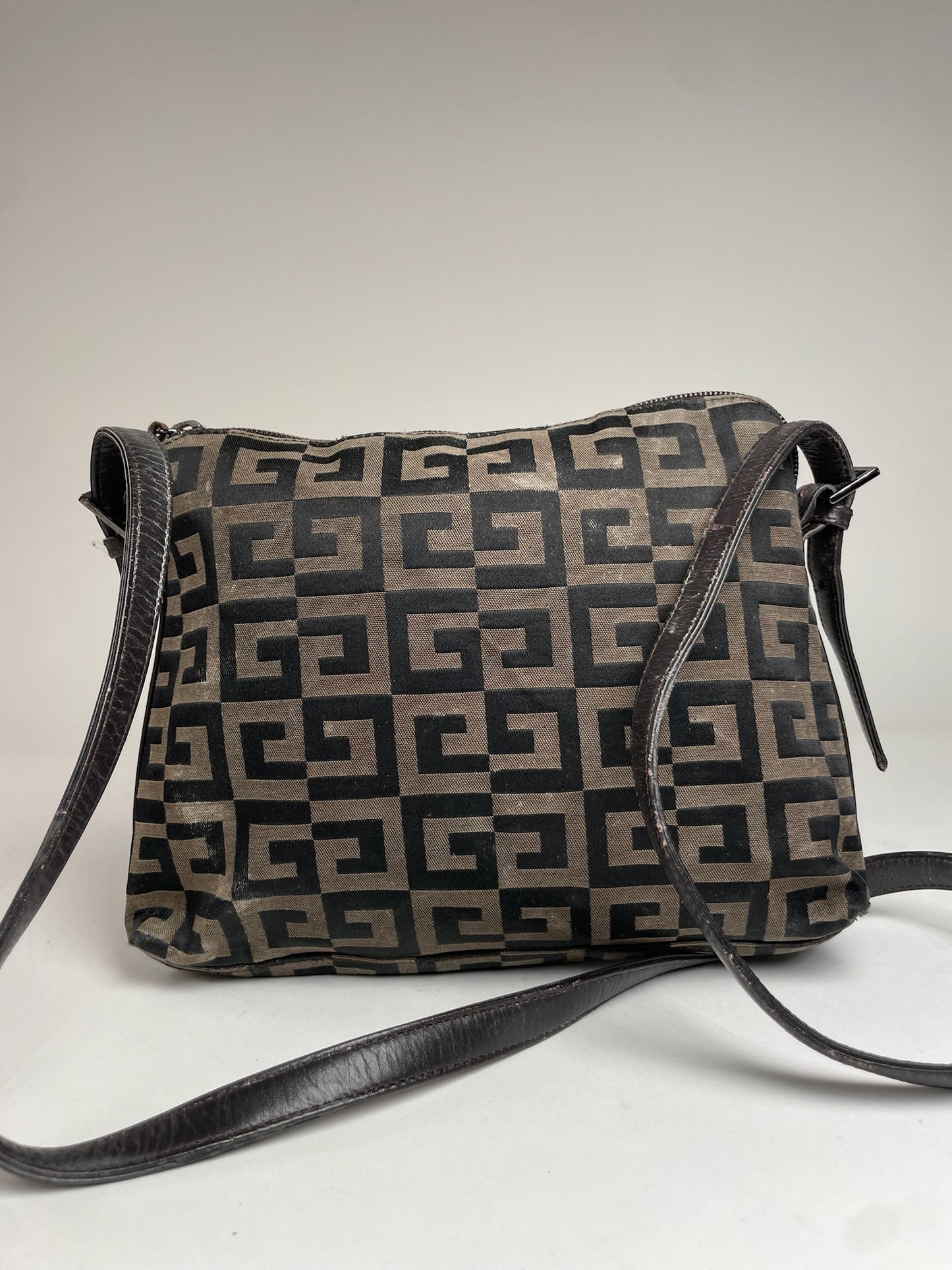 Vintage Givenchy Monogram Shoulder Bag Brown