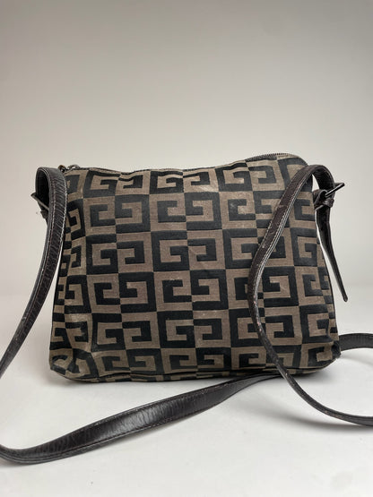 Vintage Givenchy Monogram Shoulder Bag Brown