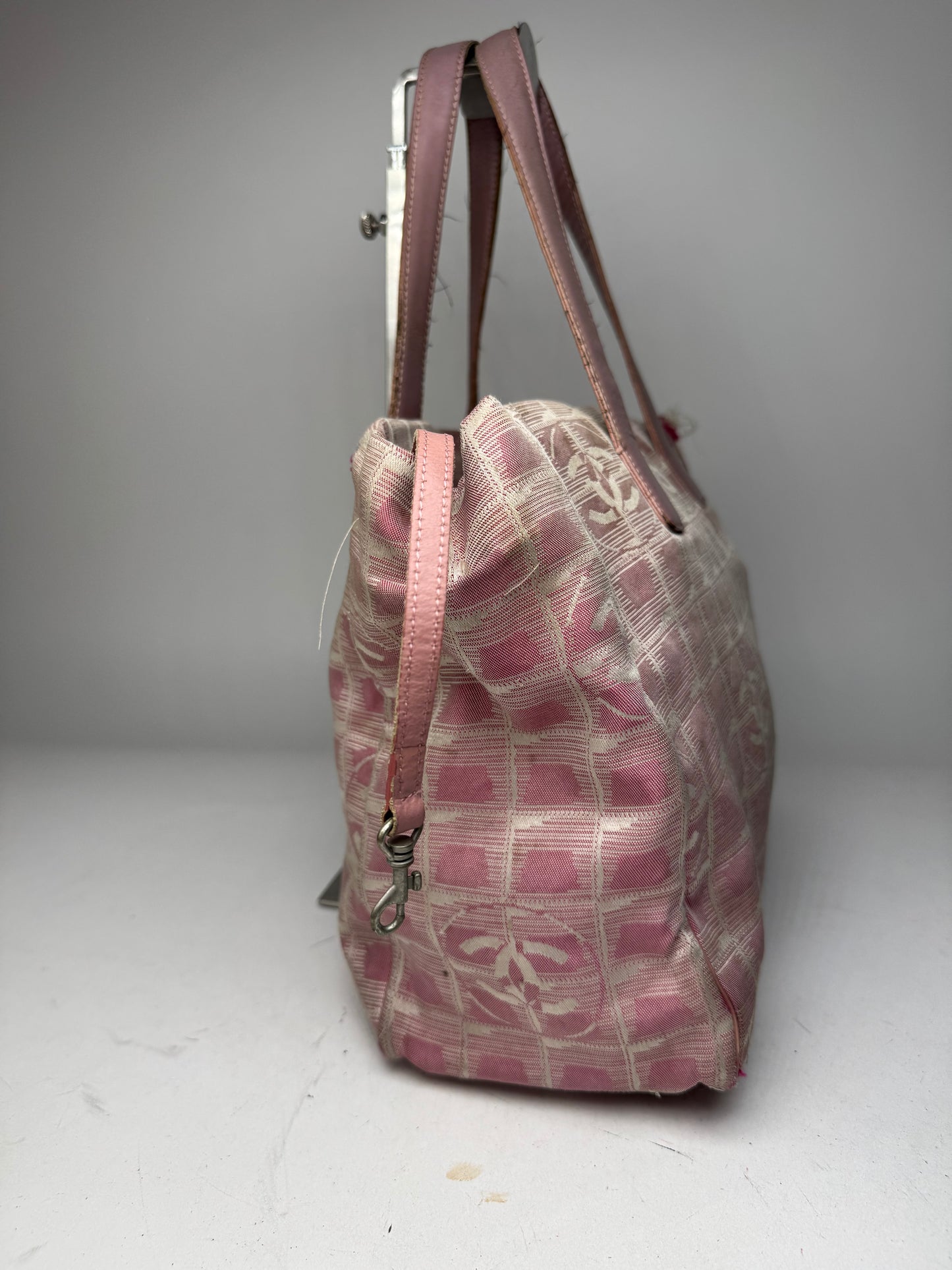 Vintage Chanel Monogram Tote Bag Pink