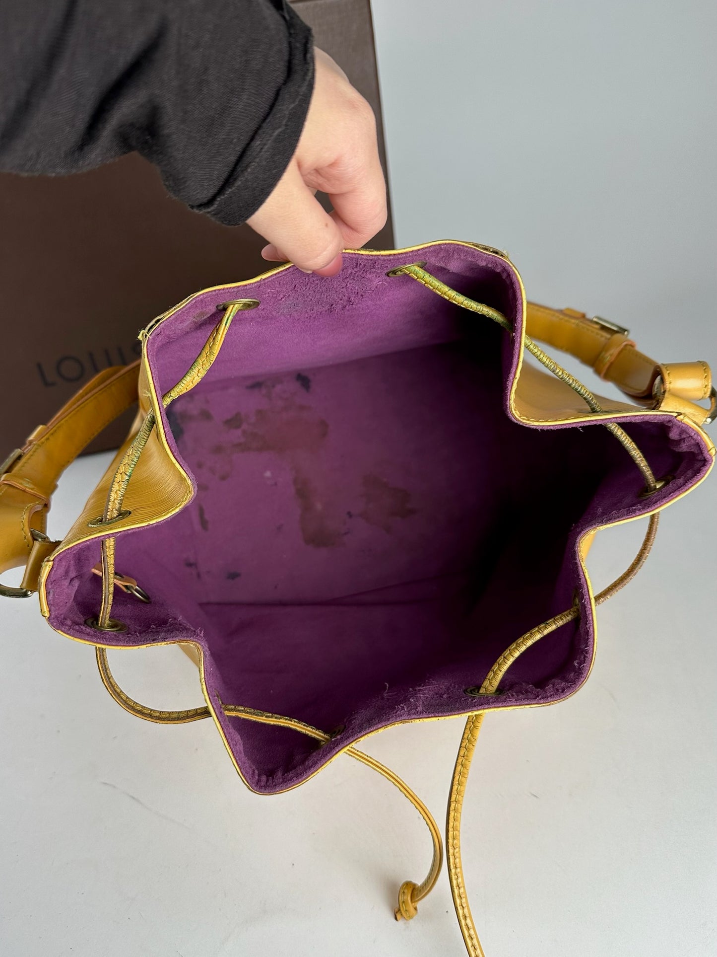 Vintage Louis Vuitton EPI Leather Sac Noe Yellow