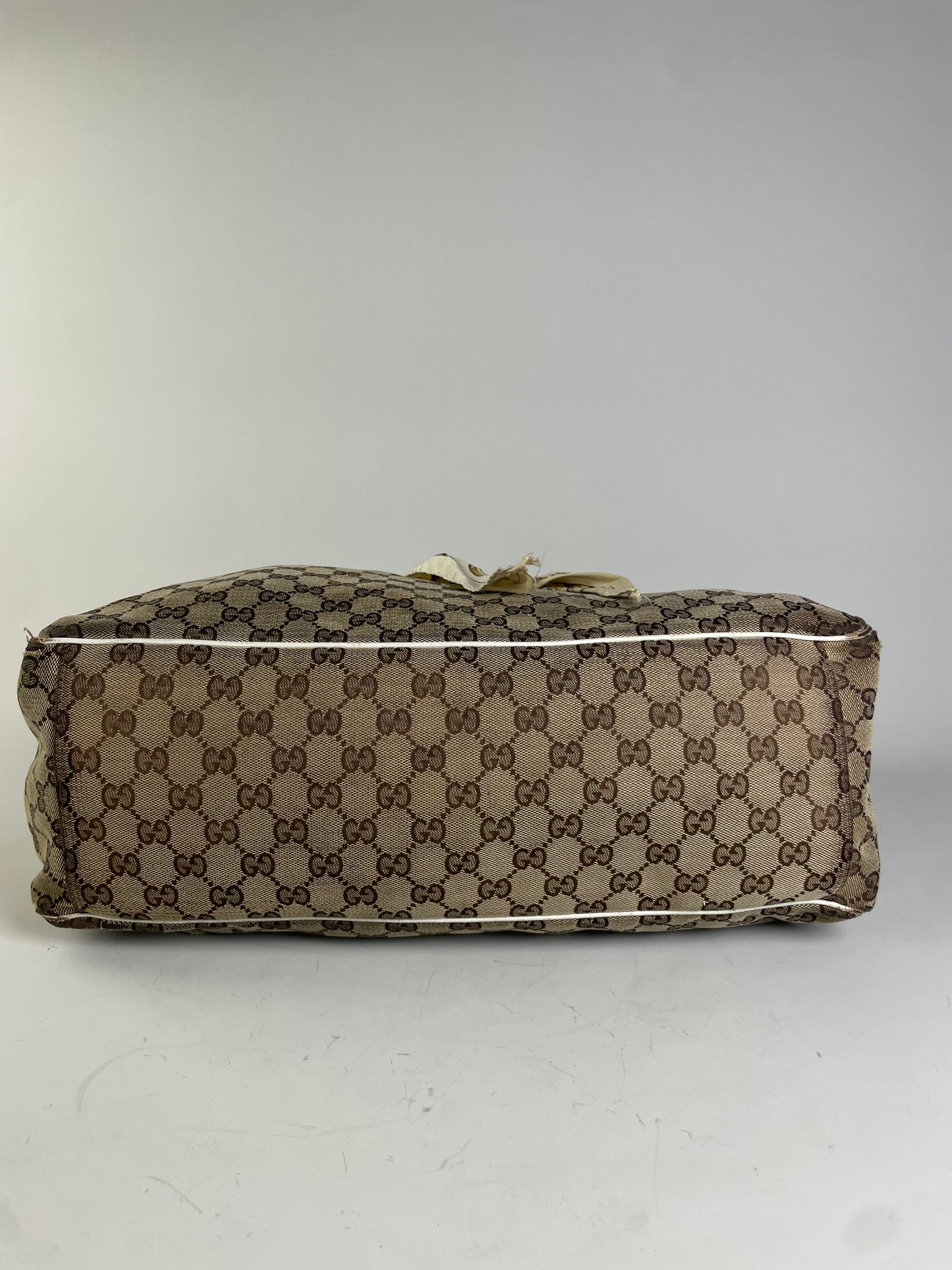 Vintage Gucci GG Supreme Canvas Tote Bag Brown Beige