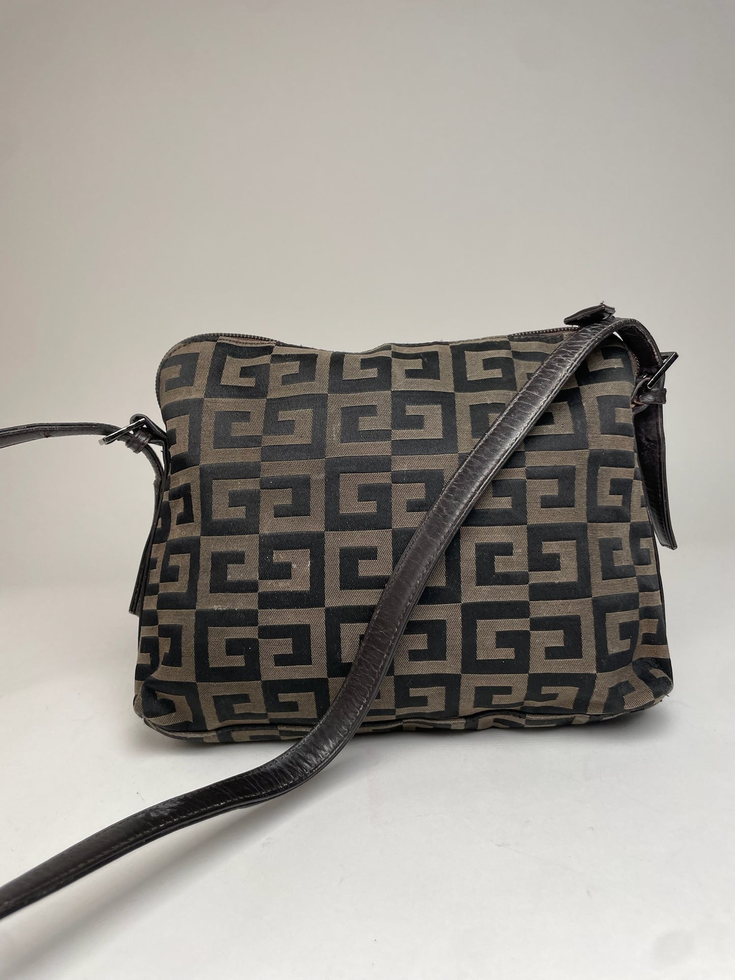 Vintage Givenchy Monogram Shoulder Bag Brown