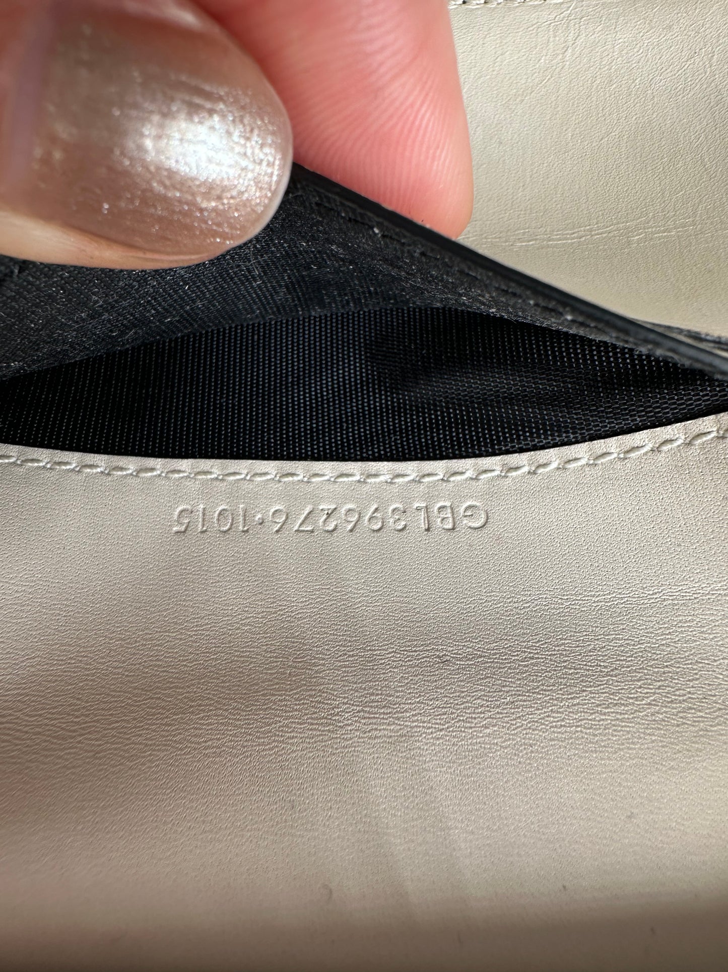 Vintage Saint Leather Wallet Cream Silver