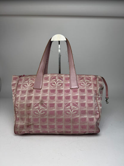 Vintage Chanel Monogram Tote Bag Pink