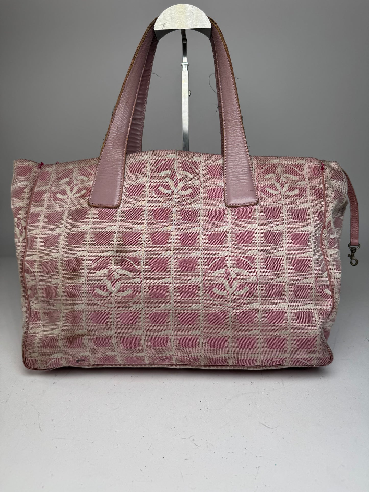 Vintage Chanel Monogram Tote Bag Pink