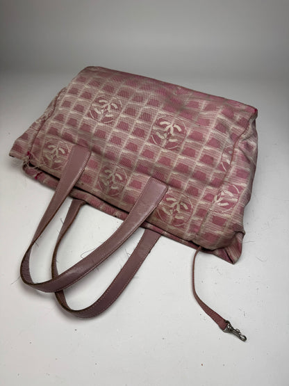 Vintage Chanel Monogram Tote Bag Pink
