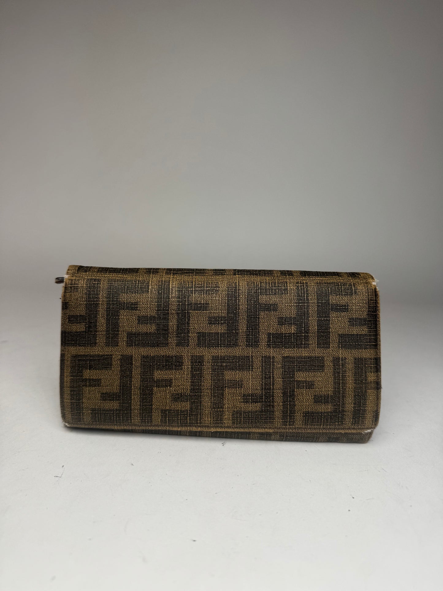 Vintage Fendi FF monogram Leather Wallet Brown