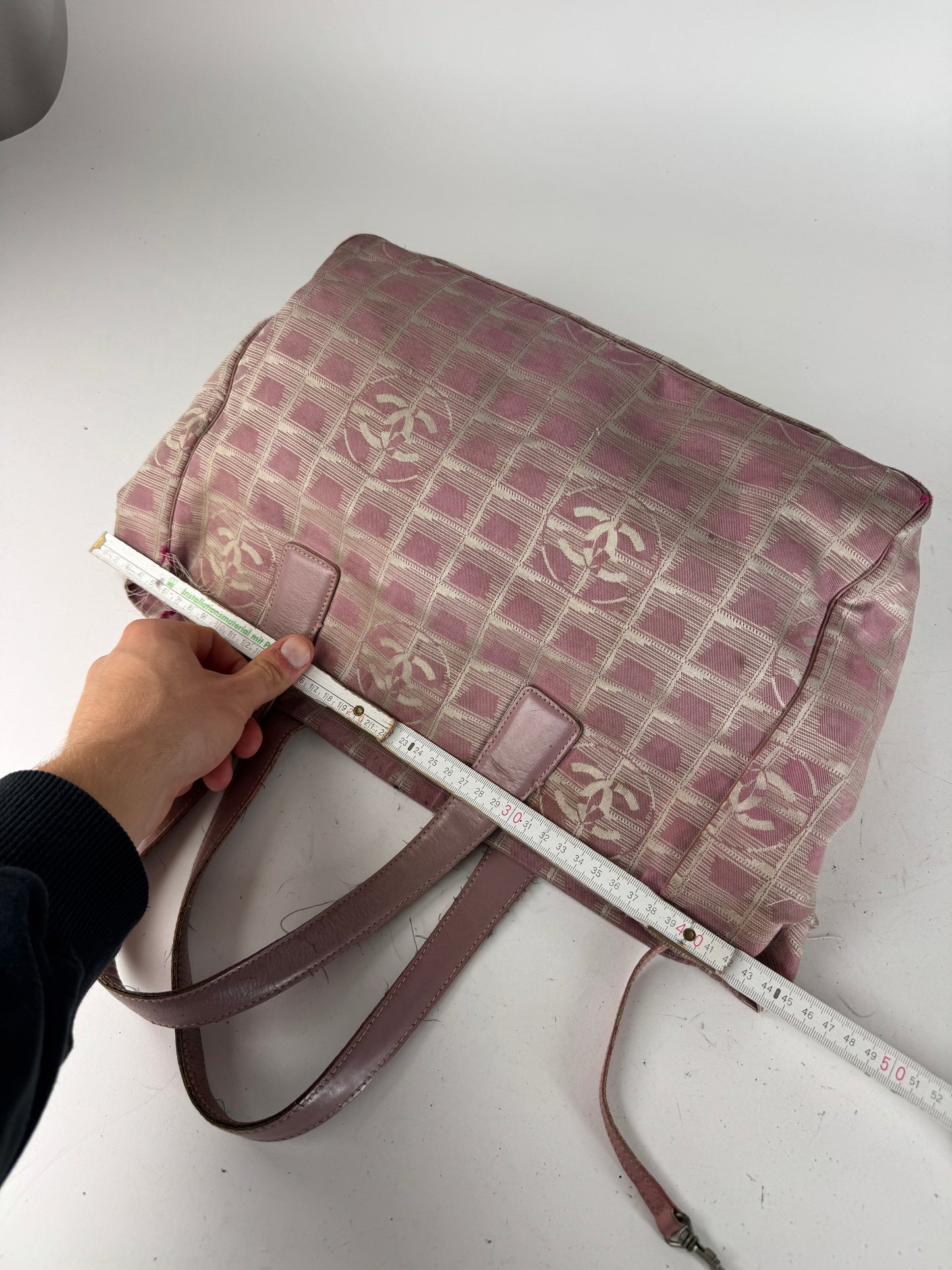 Vintage Chanel Monogram Tote Bag Pink