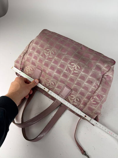 Vintage Chanel Monogram Tote Bag Pink
