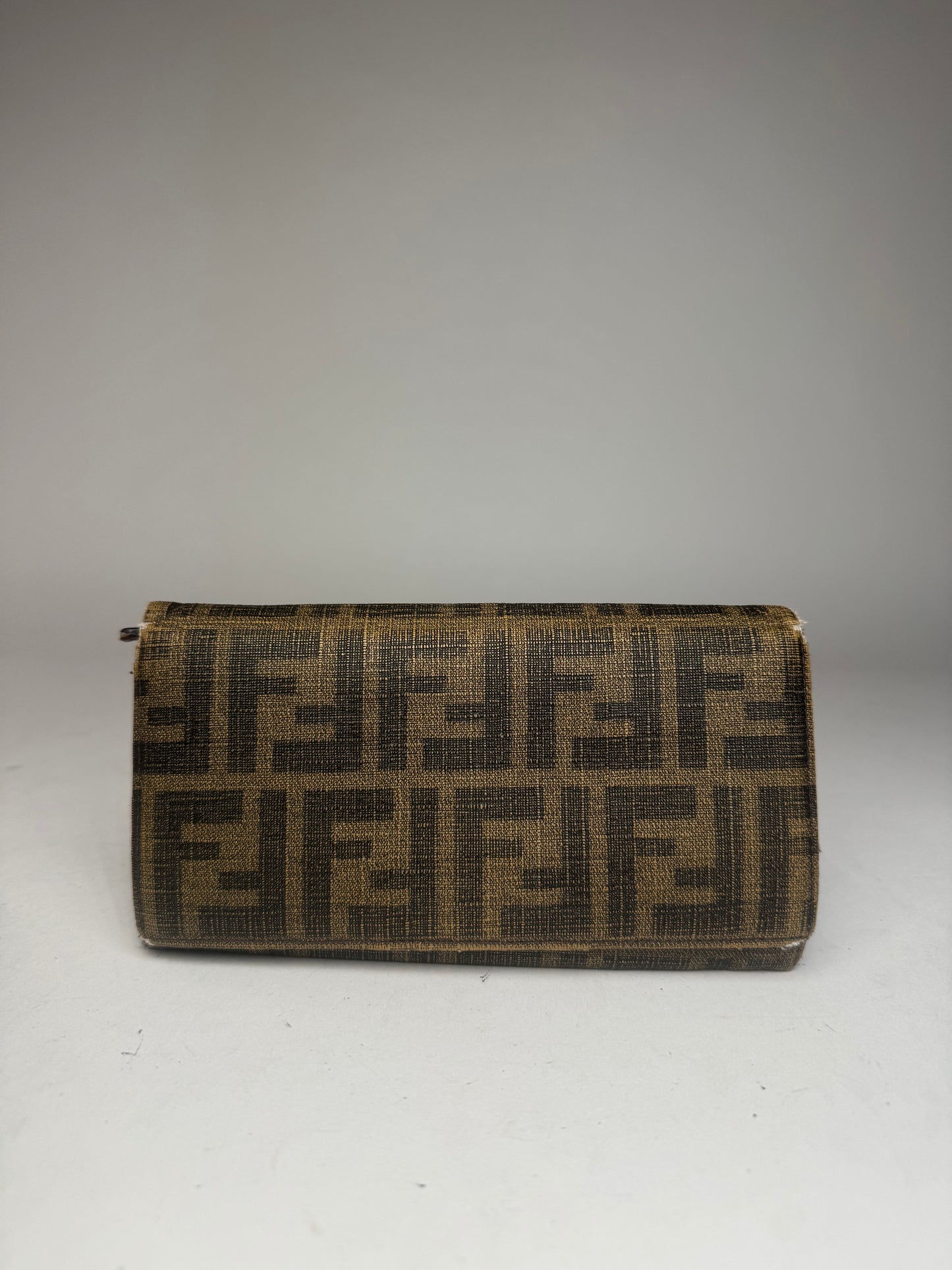 Vintage Fendi FF monogram Leather Wallet Brown