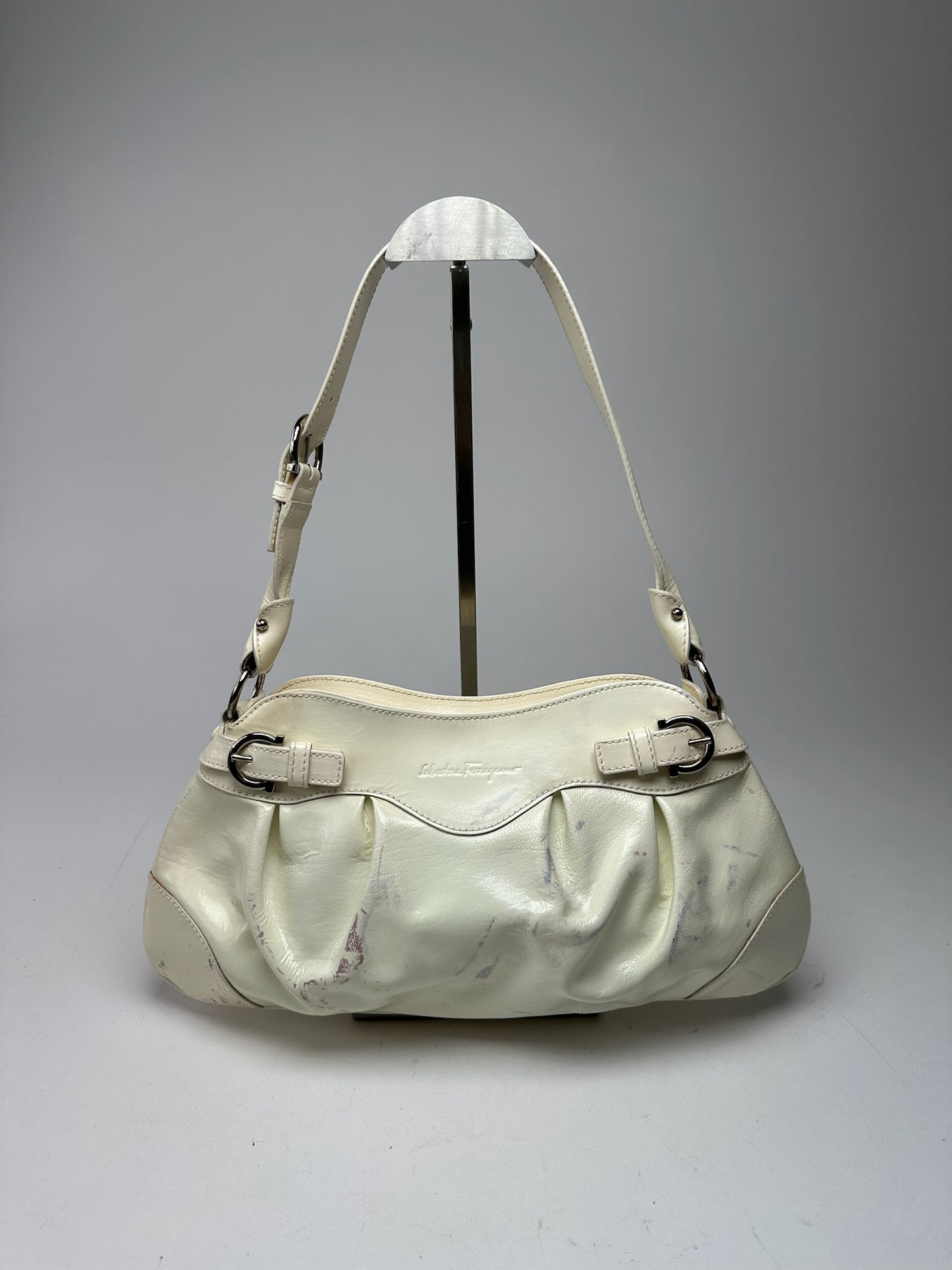 Vintage Salvatore Ferragamo Patent Leather bag white