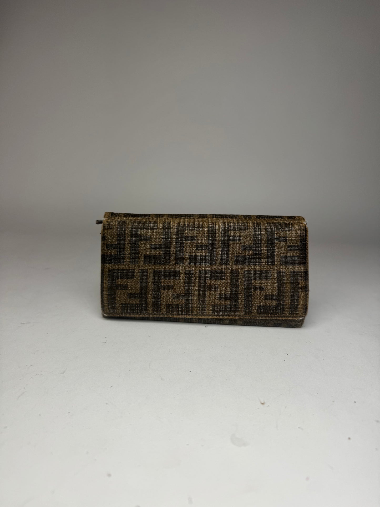 Vintage Fendi FF monogram Leather Wallet Brown
