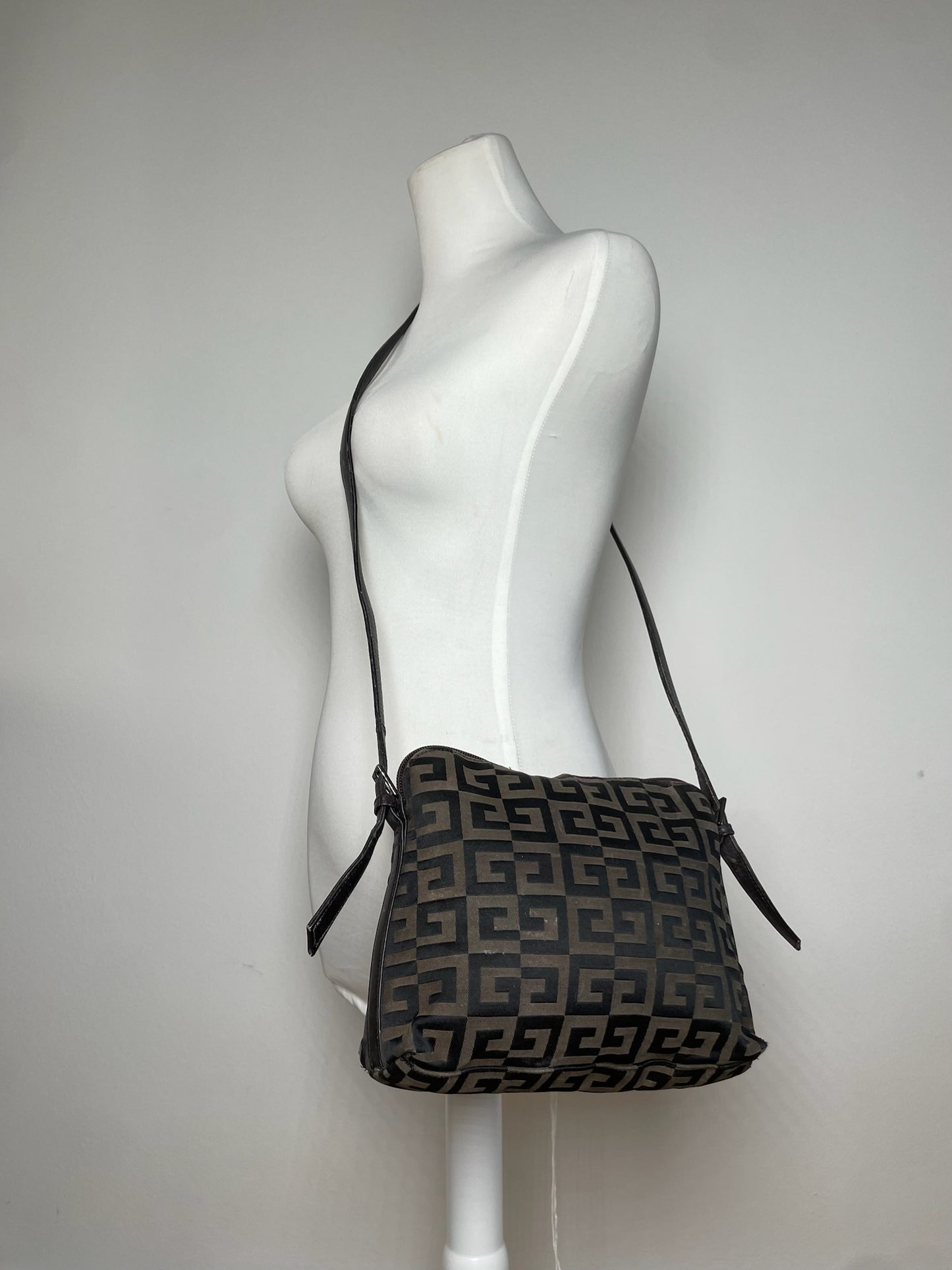 Vintage Givenchy Monogram Shoulder Bag Brown