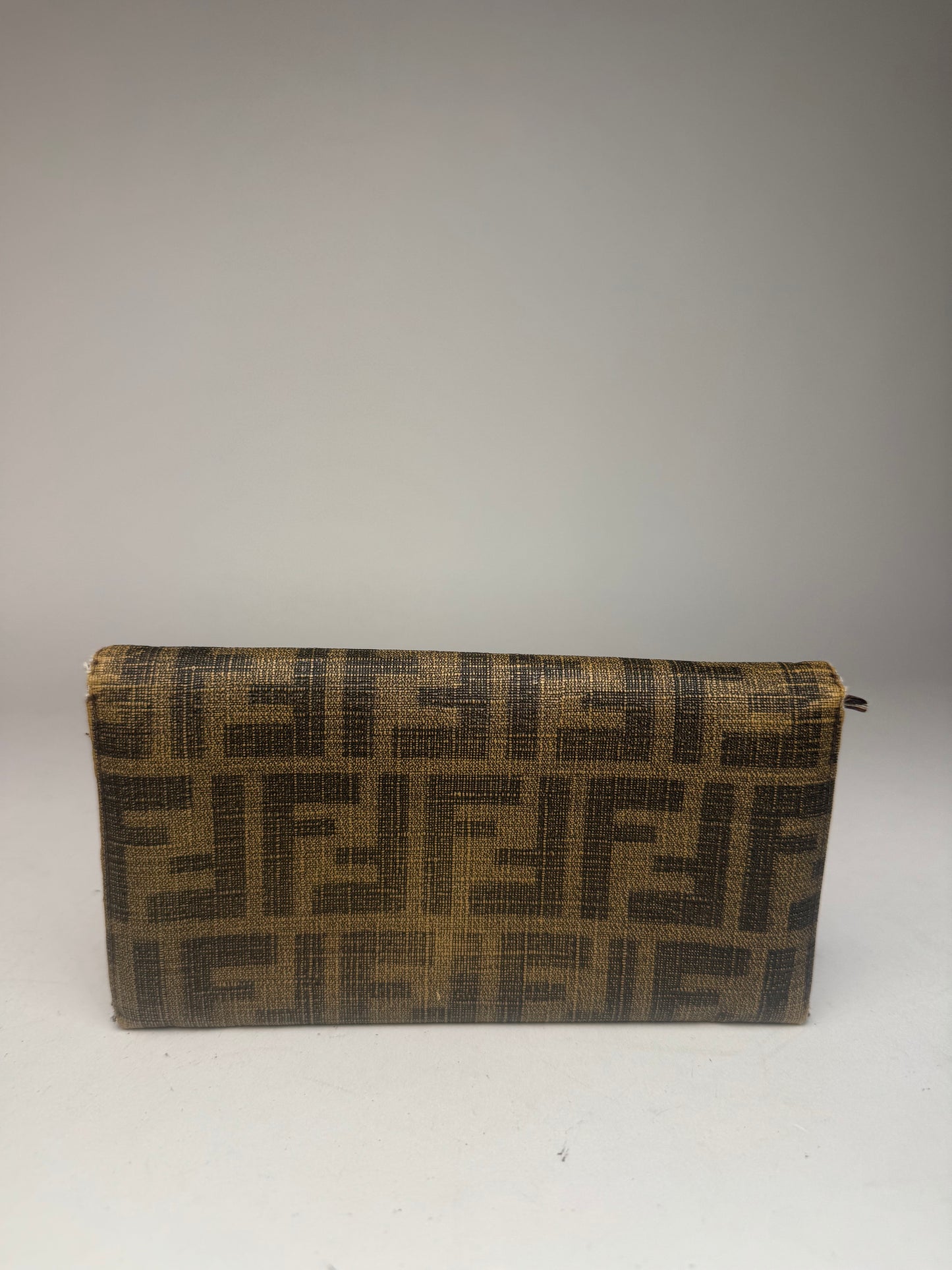 Vintage Fendi FF monogram Leather Wallet Brown
