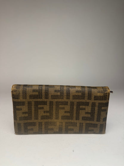 Vintage Fendi FF monogram Leather Wallet Brown