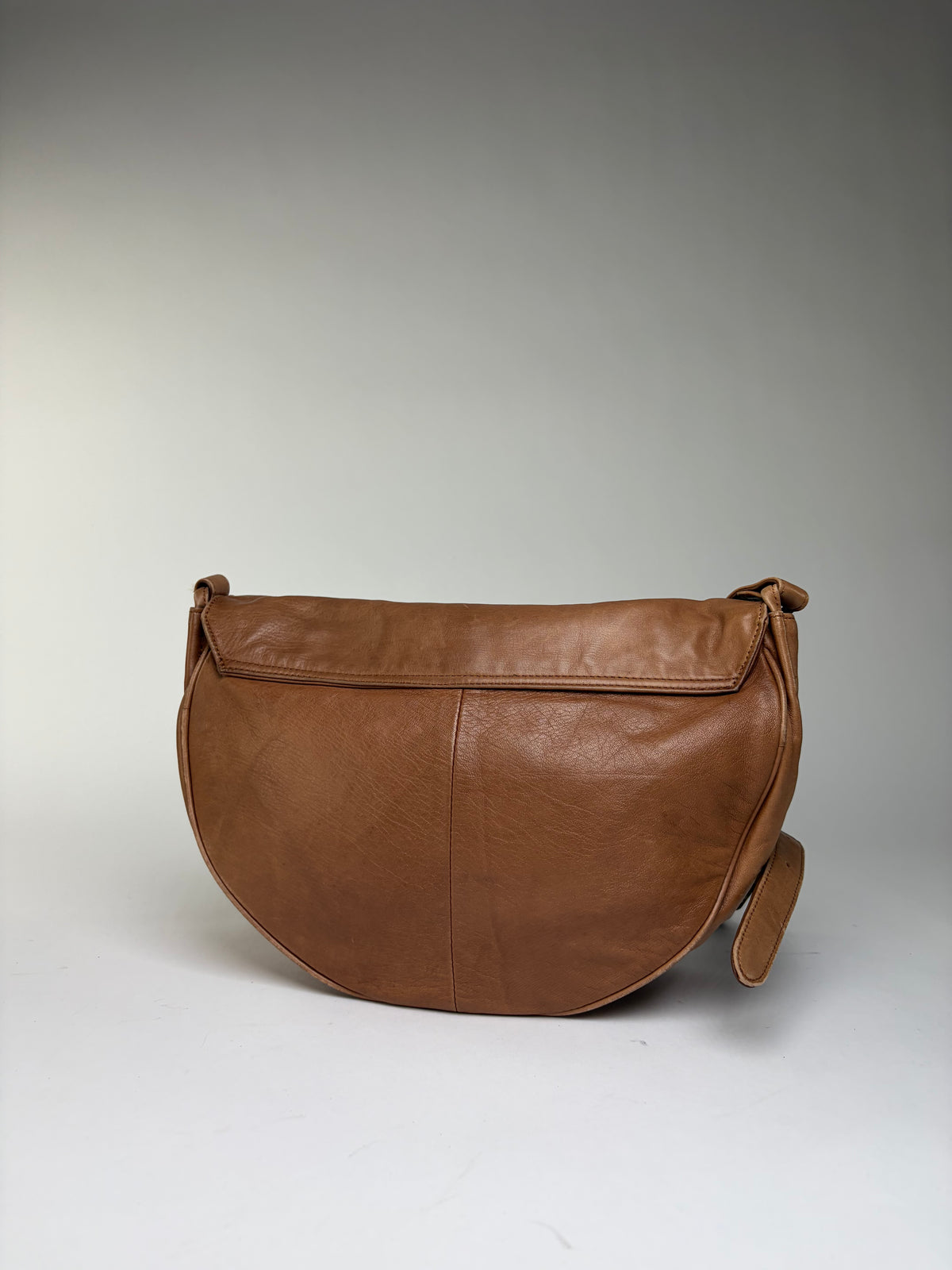 Vintage Issey Miyake Flap Crossbody Bag Brown Gold