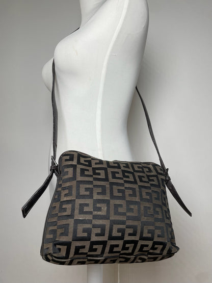 Vintage Givenchy Monogram Shoulder Bag Brown