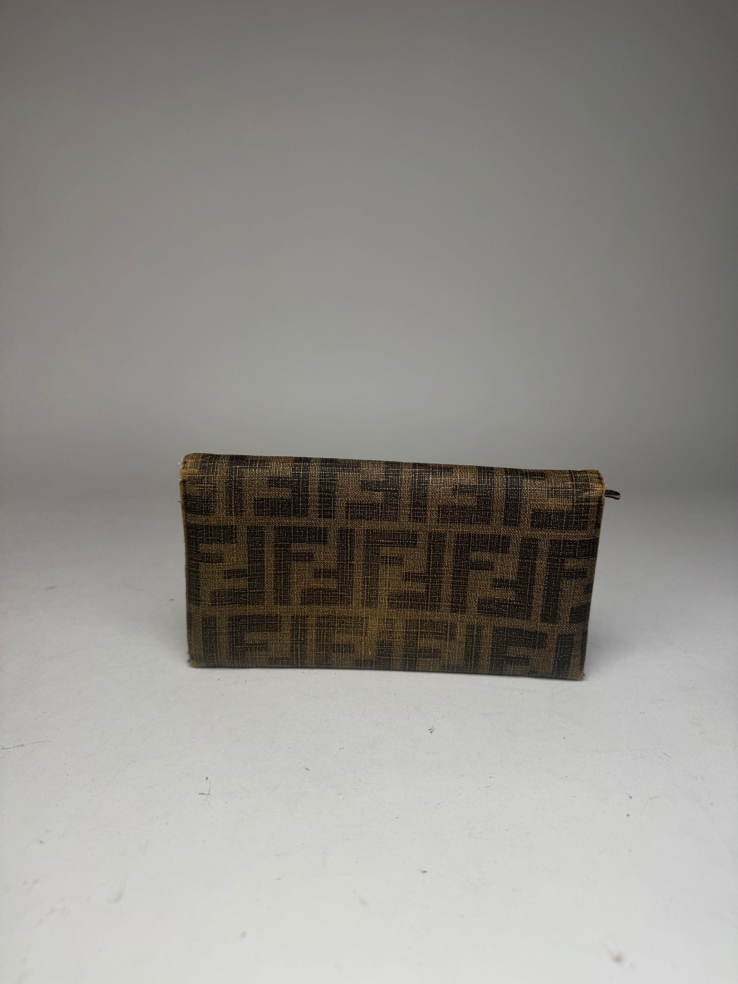 Vintage Fendi FF monogram Leather Wallet Brown