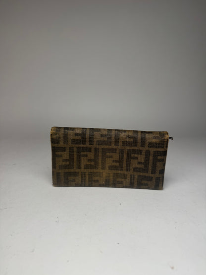 Vintage Fendi FF monogram Leather Wallet Brown