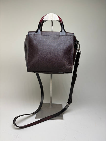 Vintage Vivienne Westwood Textured Leather Handbag Burgundy Black
