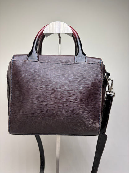 Vintage Vivienne Westwood Textured Leather Handbag Burgundy Black