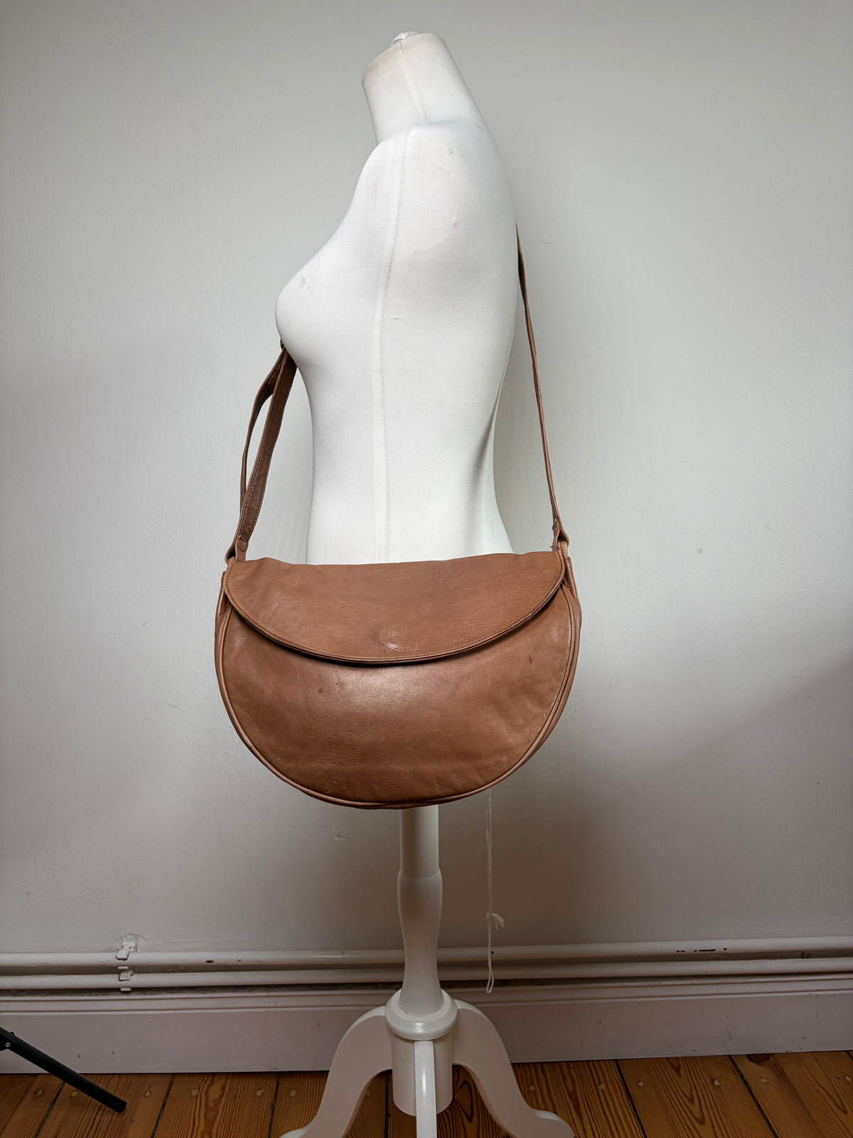 Vintage Issey Miyake Flap Crossbody Bag Brown Gold