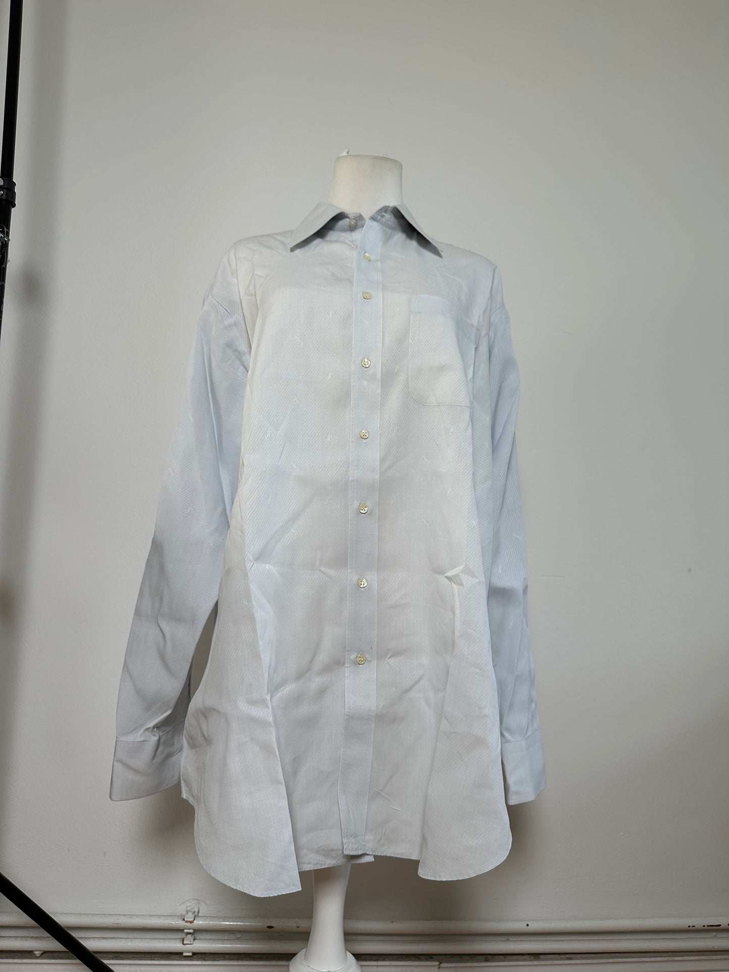 Vintage Yves Saint Laurent Men's Cotton Shirt Light Blue L