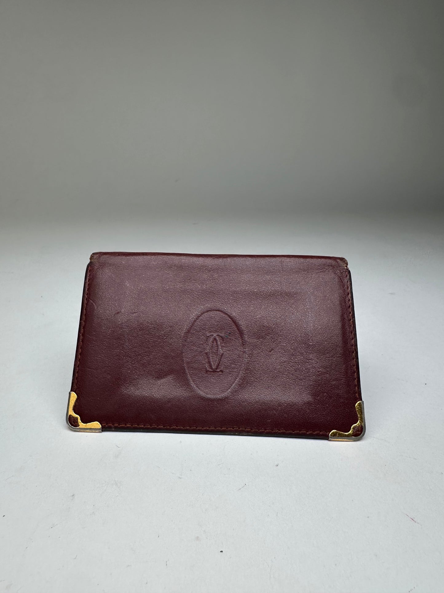 Vintage Cartier Card Holder Leather Bordeaux