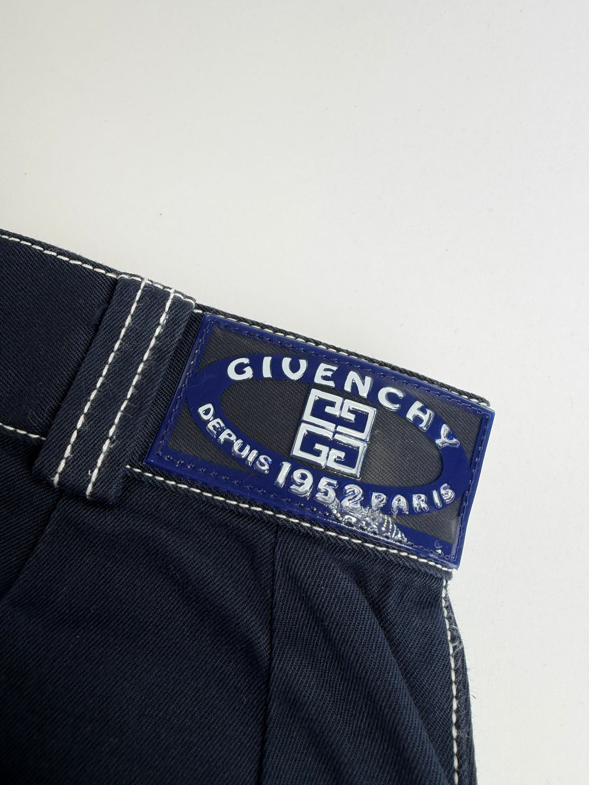Vintage Givenchy Boutique Denim Pencil Skirt Late 1990s Navy S