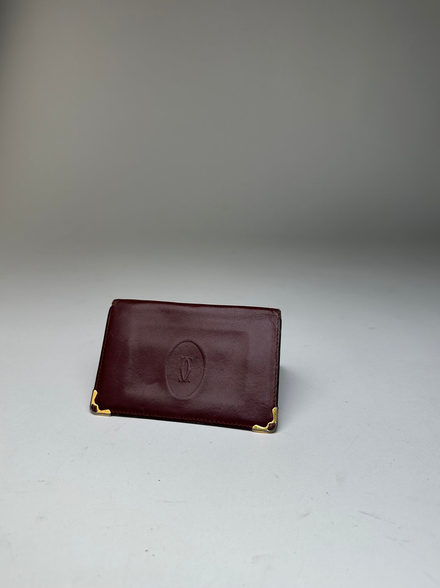 Vintage Cartier Card Holder Leather Bordeaux